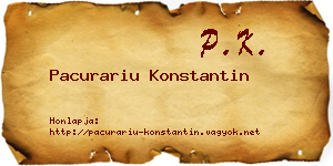 Pacurariu Konstantin névjegykártya